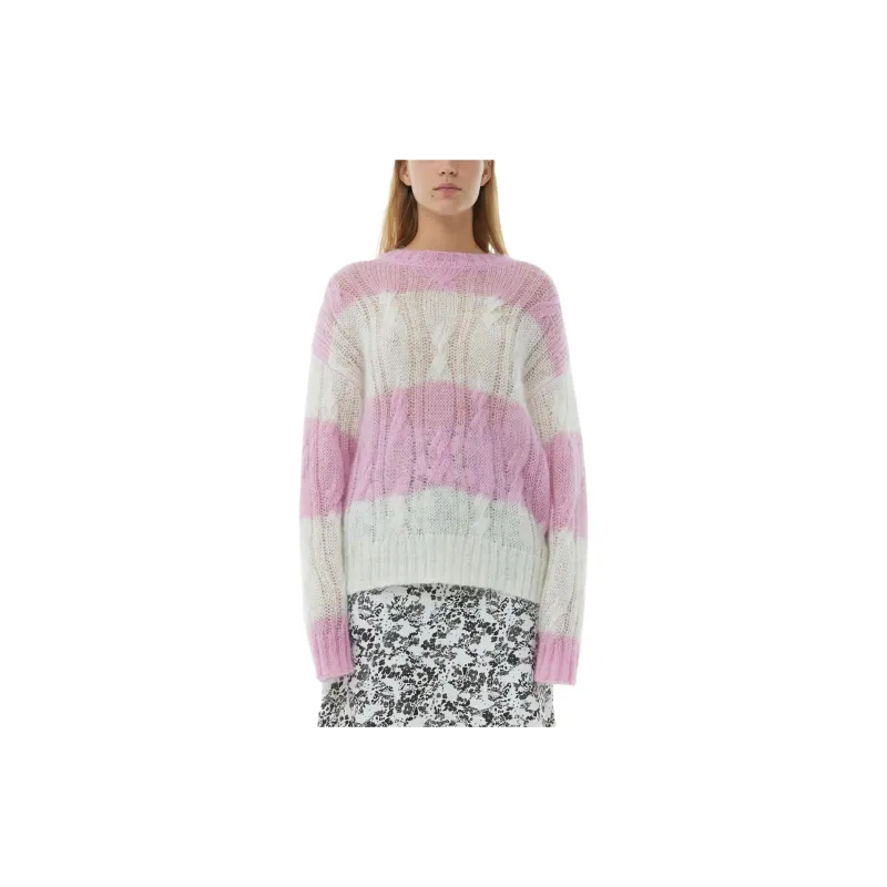 GANNI Striped Crewneck Jumper-3