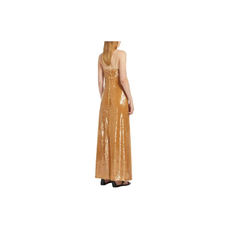 MaxMara Arancio Collection Sequinned Sheath Dress Slip Dresses Women's Hazelnut Brown-2