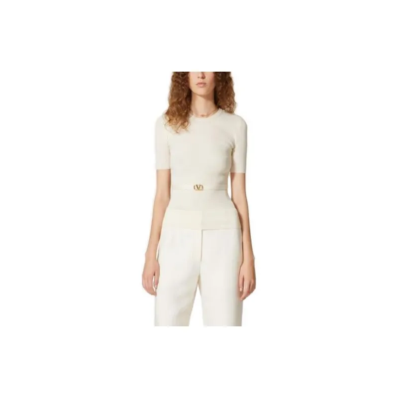 Valentino Logo Plaque Short Sleeved Jumper-1