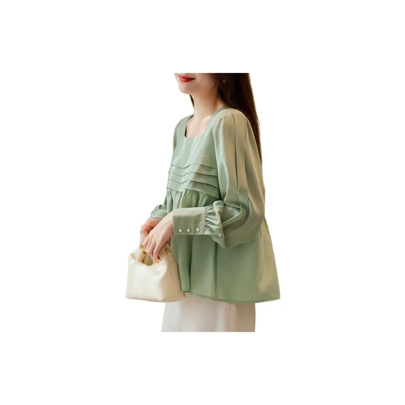 【dme】 Shirt Women's Light Pea Green-1