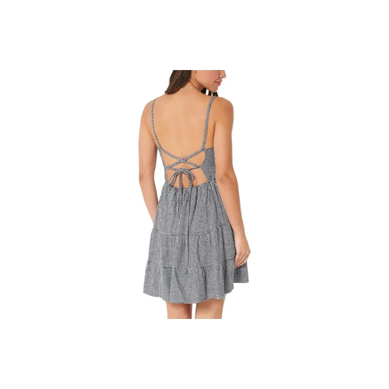 Hollister Slip Dresses Women's Black Plaid-2