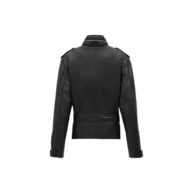 SAINT LAURENT High Neck Belted Short Jacket-1