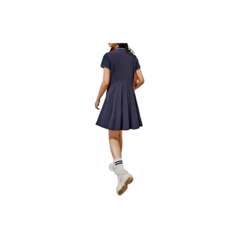Anta Variety Training Collection Short Sleeved Dress Women's Legend Blue-2
