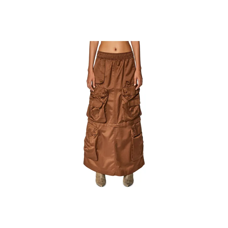 DIESEL O Nita Cargo pocket Elasticated Maxi Skirt-1