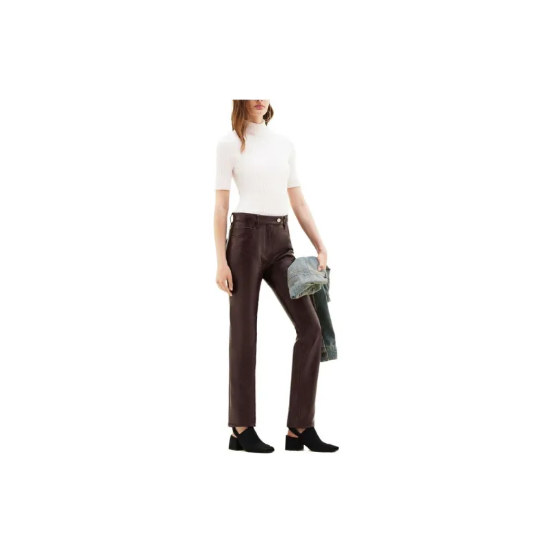 COURREGES Reedition 5 Pocket Vinyl Pants 'Burgundy'-3