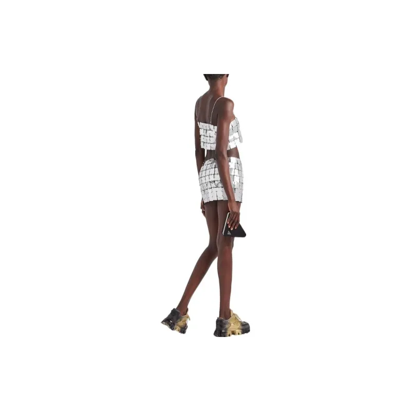 PRADA Casual Short Skirts Women's Silver-2