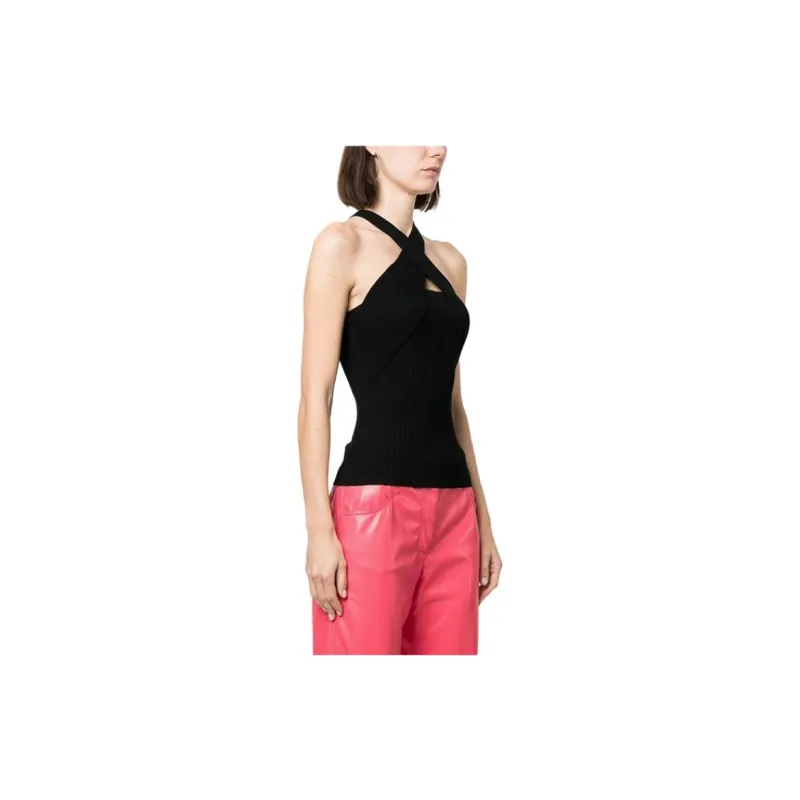 MSGM Crossover Ribbed Knit Top-3