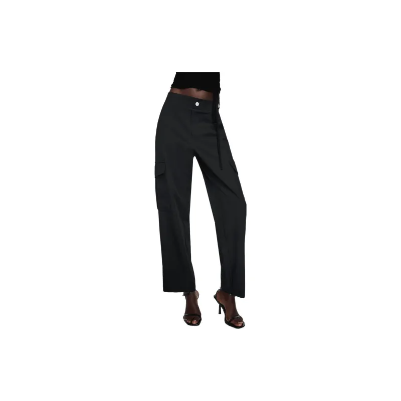 ZARA Cargo Pants Women's Black-2