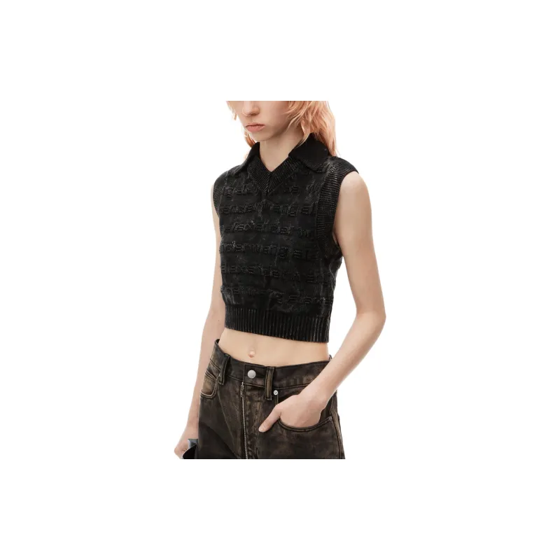 Alexander Wang Logo intarsia Knitted Vest-4