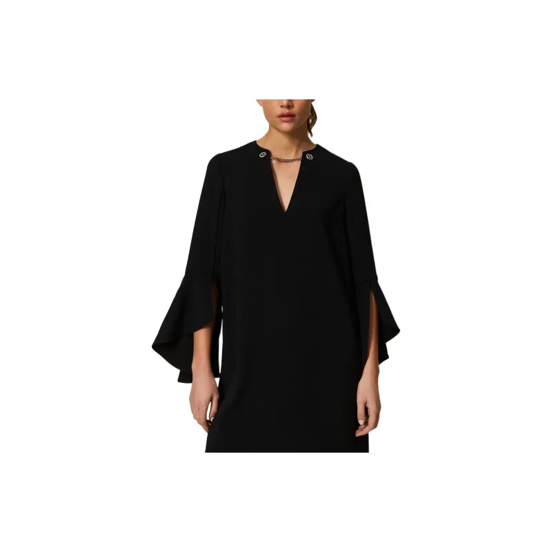 TWINSET MILANO Long-Sleeved Dresses Women's Black-3