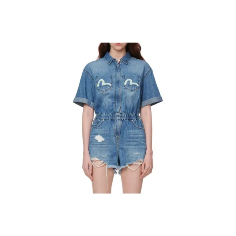 EVISU Denim Shorts Women's Denim Blue-2