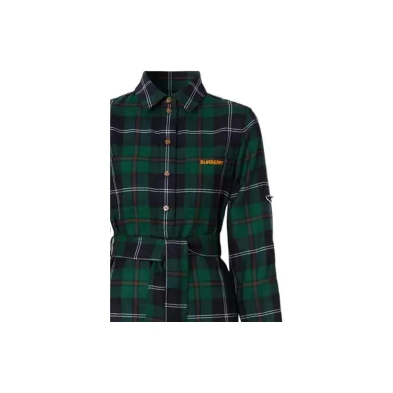 Burberry FW22 Long Sleeved Dresses Women's Green-5