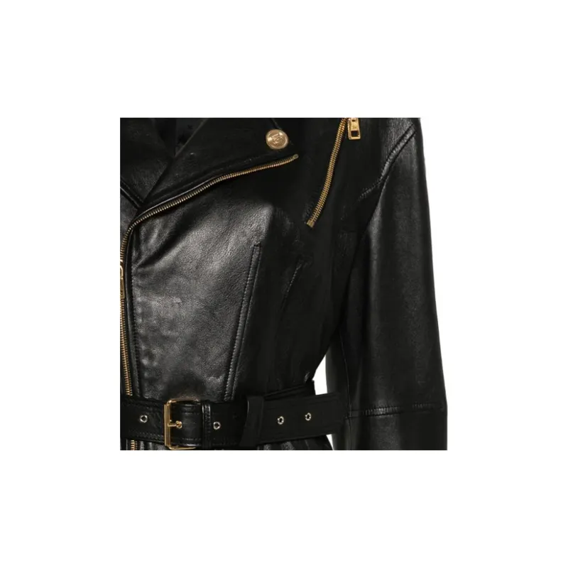 Elisabetta Franchi SS24 Leather Jacket Women's Black-5