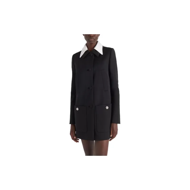 PRADA Contrasting collar Single breasted Coat-1