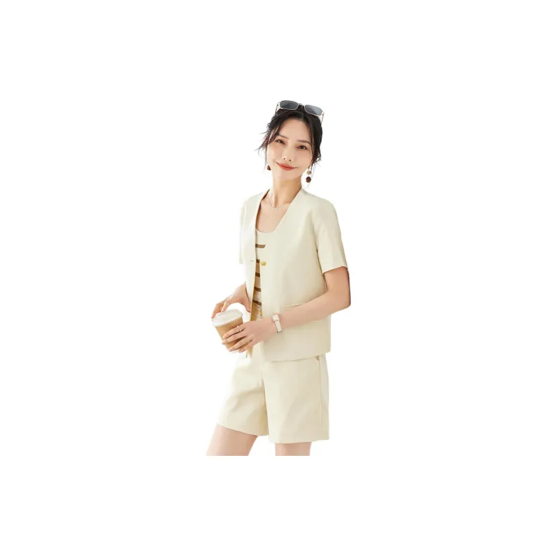 TERRE BLEUE Casual Suit Women's Cheese White-2
