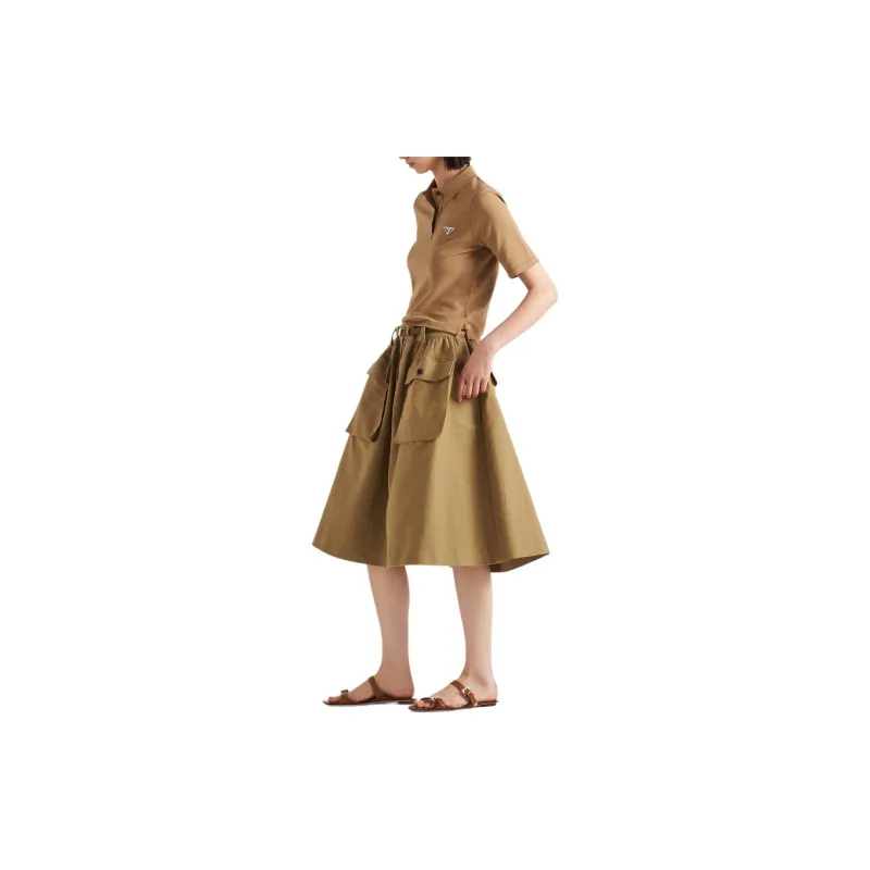 PRADA SS24 Polo Shirt Women's Khaki-1