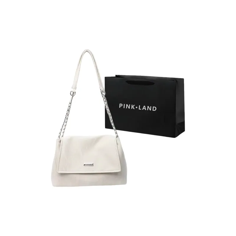 PINK·LAND Pu Shoulder Bag Women's Black/Ecru/Gray/Pink/Khaki-3