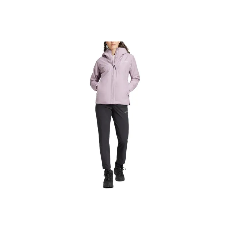 Adidas Waterproof And Windproof To Keep Warm Windbreaker Jacket Women's Dark Purple Pink-2