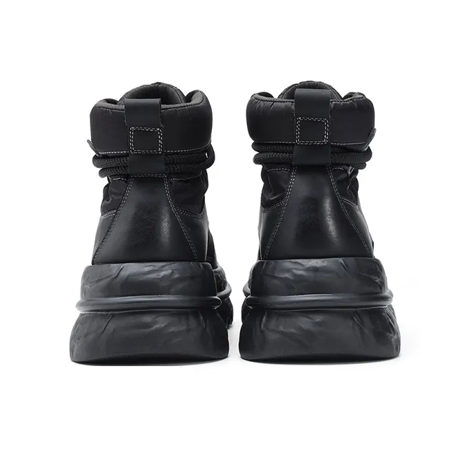 FAIRWHALE High Top Skateboard Shoes Men's Black-5