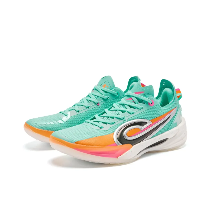 QIAODAN Fang Ci RISE 2.0 Basketball Shoes Men Low Top Mars Green/Digital Pink-2
