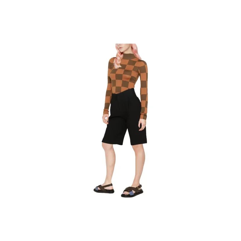 NANUSHKA Checkerboard pattern Knitted Top-2