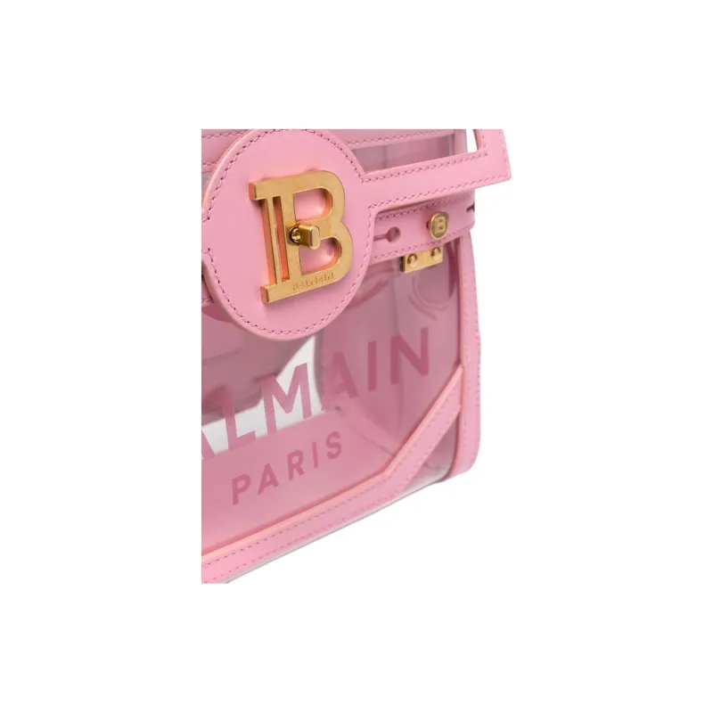 BALMAIN Calfskin With PVC Shoulder Bag, Crossbody Bag Women's Pink-6