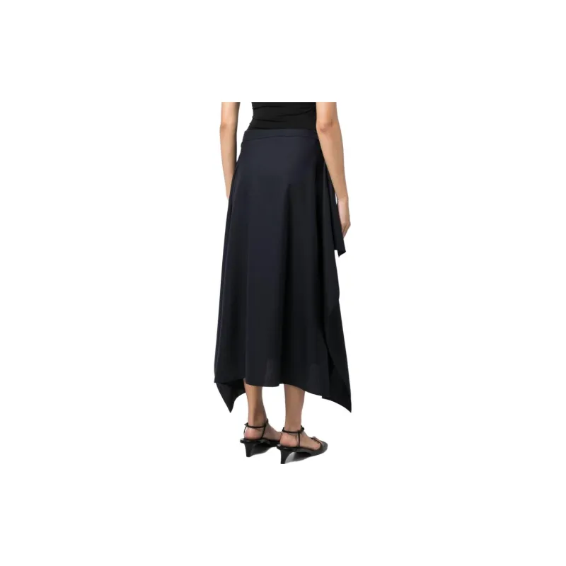 THE ROW Bassia Draped Wool Skirt-2