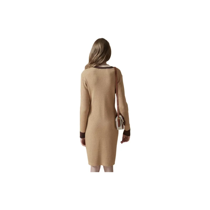 DKNY Long Sleeved Dress Women's Light Brown-2