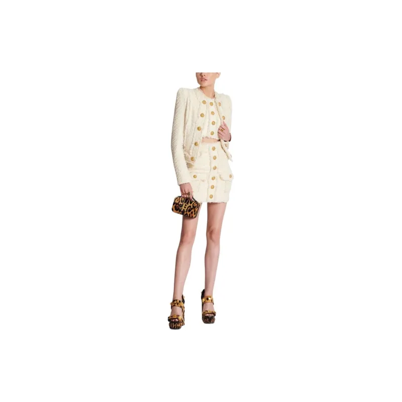BALMAIN Tweed Mini Skirt-2