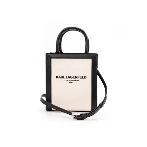 warmth LAGERFELD Cotton Handbag Regular Women's Black & Ecru