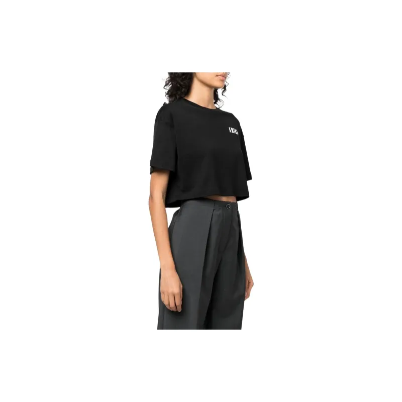 AMIRI Cropped Short Sleeve T Shirt 'Black'-3