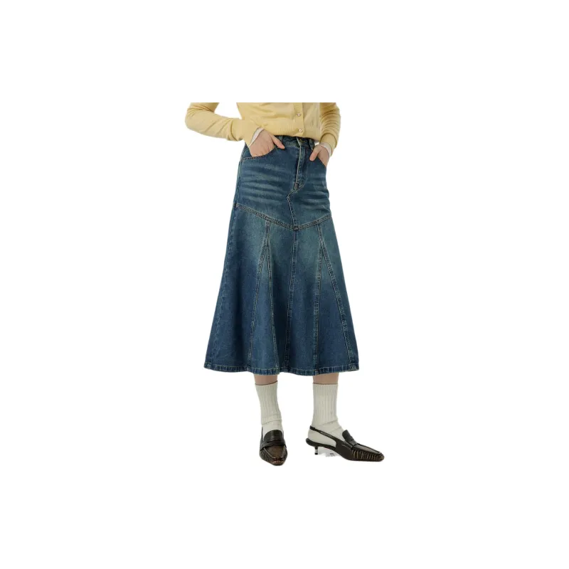 Omont Denim Long Skirts Women's-4