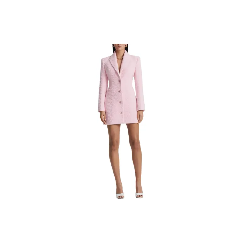 SCANLAN THEODORE Boucle Longline Jacket Jackets Coats Women's Pale Pink/Light Pink-1