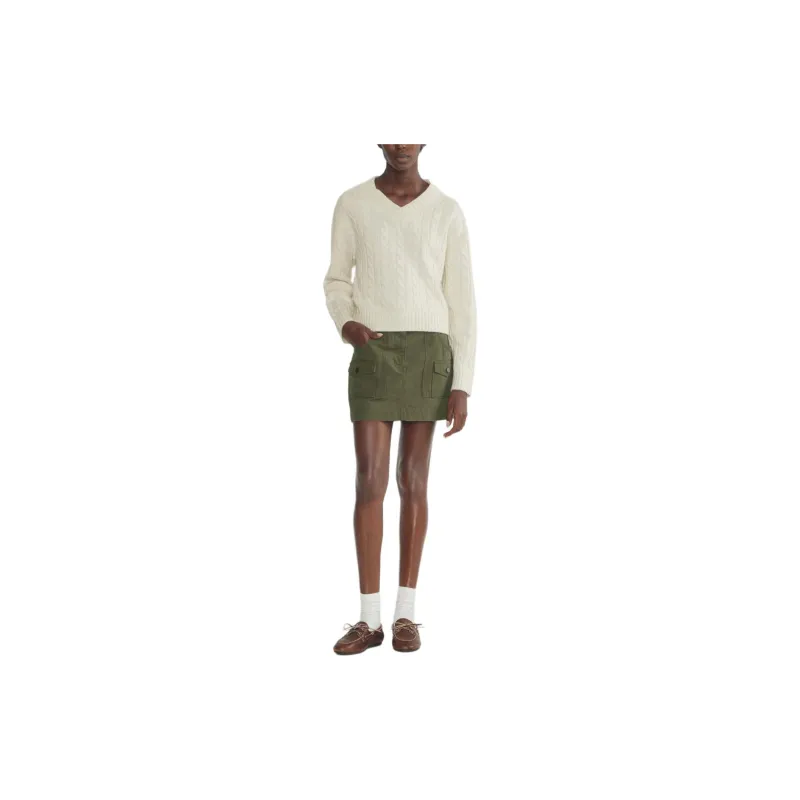 ARITZIA FW24 Sunday Best Kaya Skirt Cargo Short Skirts Women's Army Green/Army Green-2