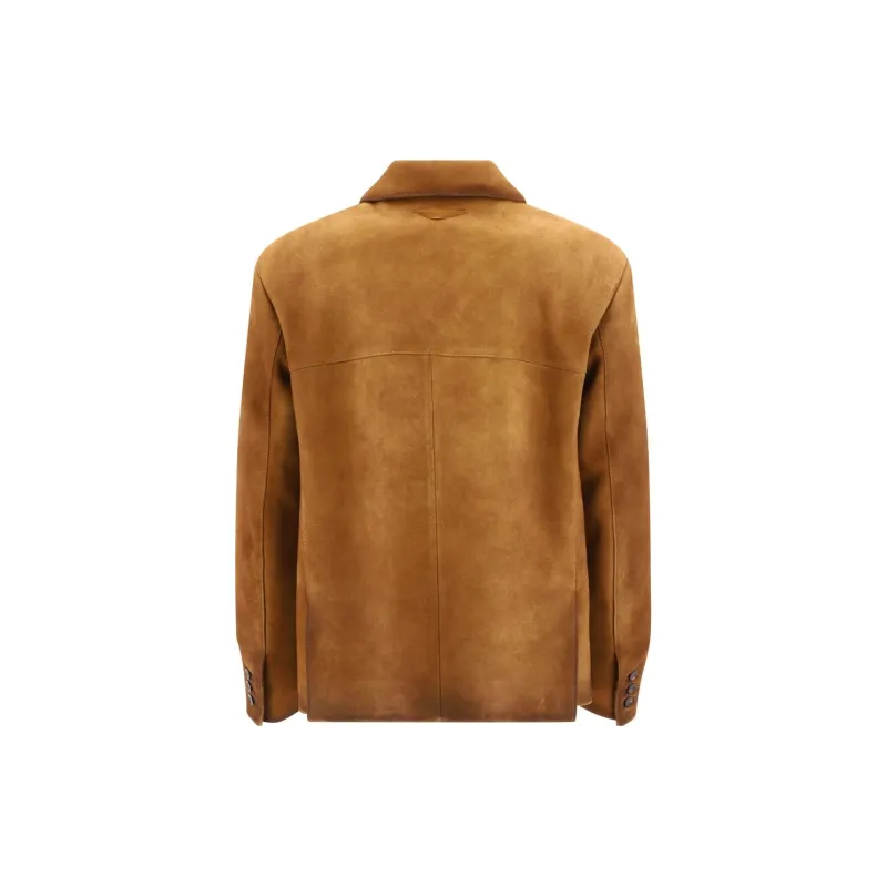 PRADA Single-breasted Suede Blazer-1
