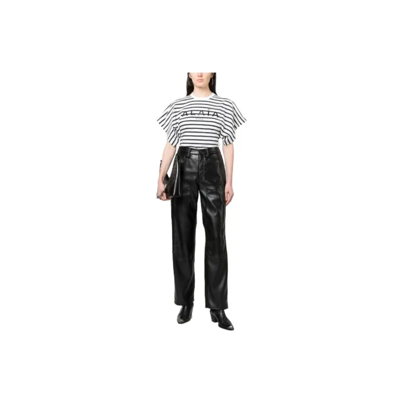Alaia T Shirts Women's Black/White-2