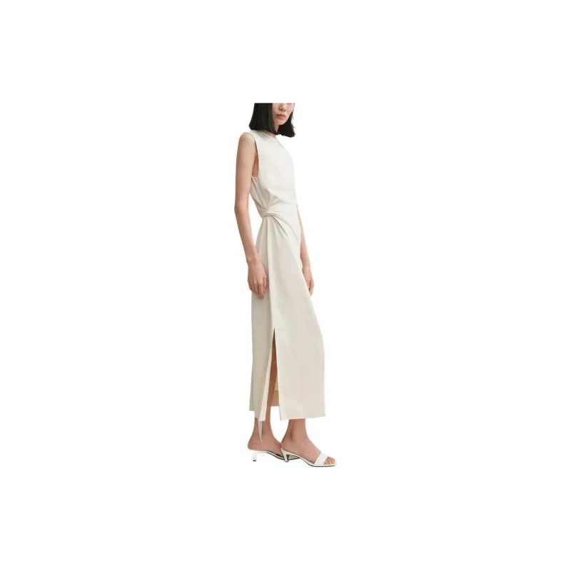 TOTEME Tie waist Sleeveless Midi Dress-3