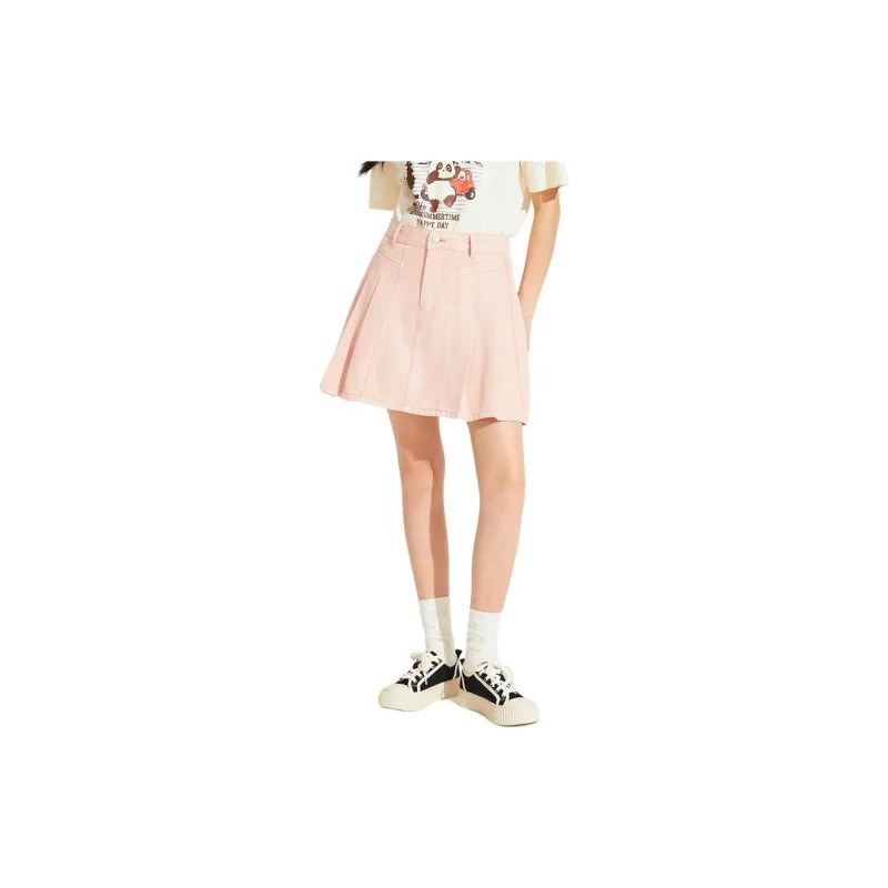 Hotwind Denim Short Skirts Women's Pink-1