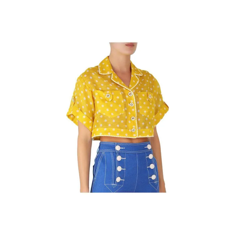 Zimmermann Crop Tops Women's Yellow-5