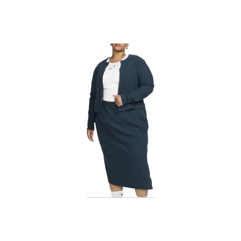 Nike Sportswear Chill Rib Women's Slim Full Zip Cardigan Plus Size-3