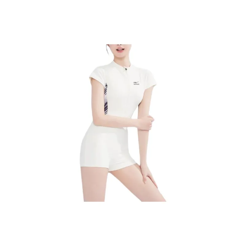 Erke One piece Swimsuit Women's White-3