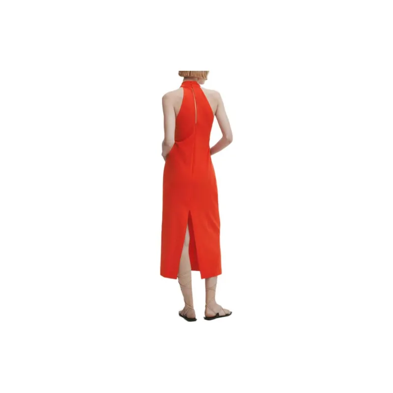 Massimo Dutti Sleeveless Dress Women's Coral Red-2
