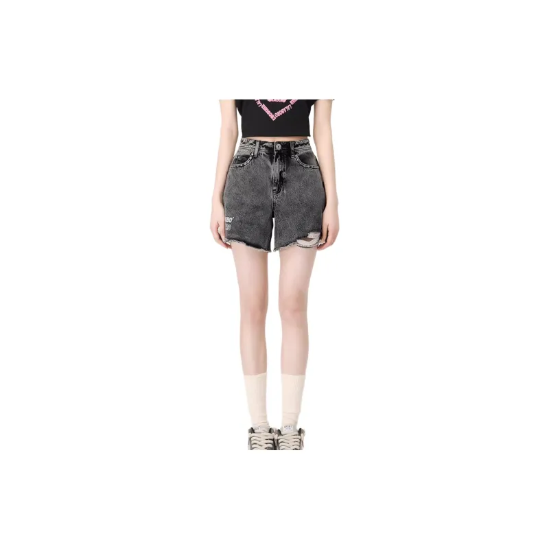 LALABOBO Denim Shorts Women's Black-3
