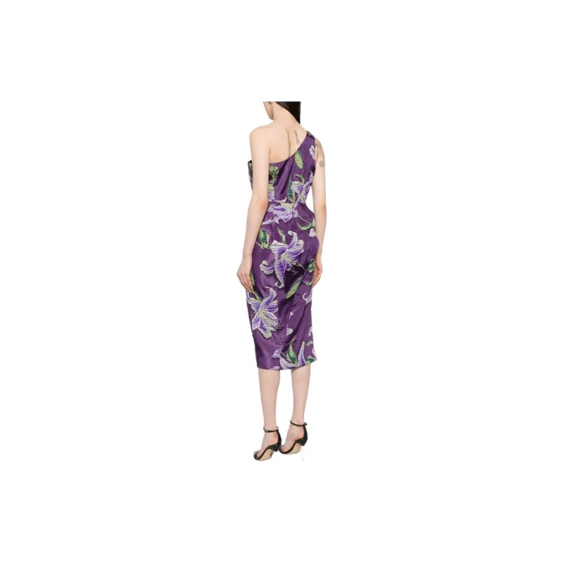 Marchesa Notte Square neck Draped Gown-2