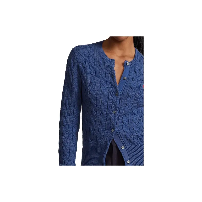 Polo Ralph Lauren Logo embroidered Cable knit Cotton Cardigan-5