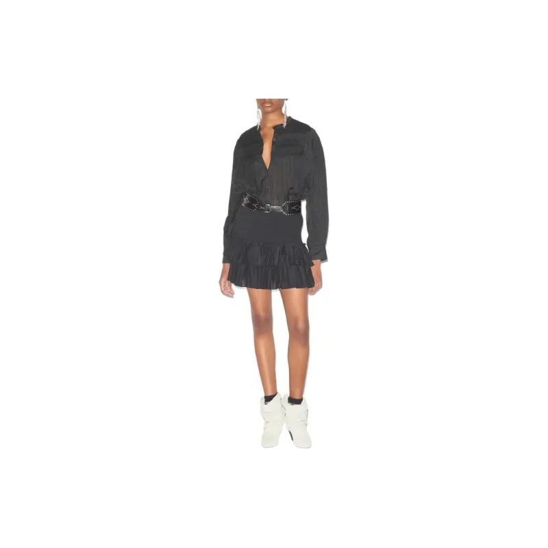 ISABEL MARANT Naomi Smocked Ruffled Hem Skirt-1