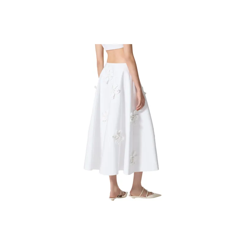 Valentino SS24 Casual Long Skirts Women's White-1