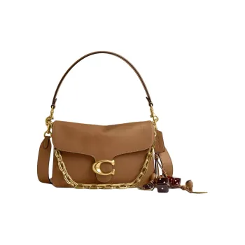 COACH Tabby Grained Leather Shoulder Bag Crossbody Bag Medium Size Women's Brown