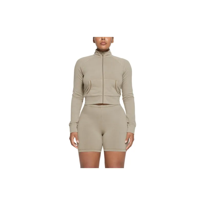 SKIMS SS24 Summer Collection OUTDOOR TRACK JACKET Jackets Coats Women's TAUPE/Taupe-1