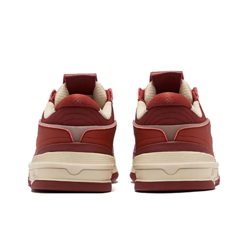 Erke Anti Slip And Wear Resistant Breathable Low Top Skateboard Shoes Men's Birch Wood Bordeaux Red-3
